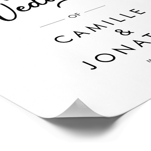 Modern minimalistische bruiloft welkom poster (Hoek)