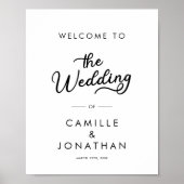 Modern minimalistische bruiloft welkom poster (Voorkant)