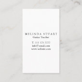 Modern minimalistische chic Musician Guitar Teache Visitekaartje (Achterkant)