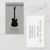 Modern minimalistische chic Musician Guitar Teache Visitekaartje (Voorkant / Achterkant)