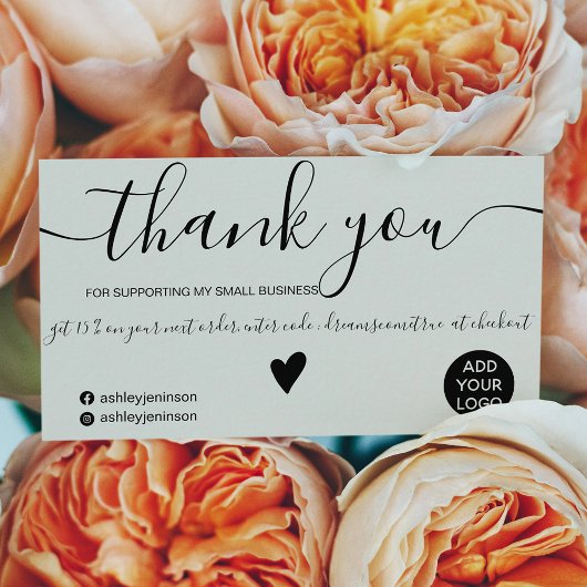 Modern minimalistische coole grijze orde bedankt visitekaartje