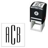Modern minimalistische eenvoudige drieletter monog zelfinktende stempel (In situ)