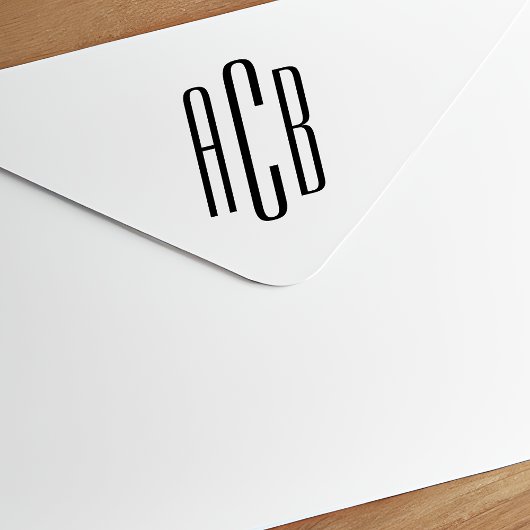 Modern minimalistische eenvoudige drieletter monog zelfinktende stempel