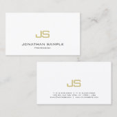 Modern minimalistische Elite Monogrammed Luxury Pl Visitekaartje (Voorkant / Achterkant)