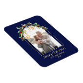 Modern minimalistische Floral Arch Foto Blauw Magneet (Rechterzijde)