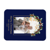 Modern minimalistische Floral Arch Foto Blauw Magneet (Horizontaal)