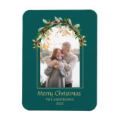 Modern minimalistische Floral Arch Foto Groen Magneet (Verticaal)