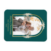 Modern minimalistische Floral Arch Foto Groen Magneet (Horizontaal)