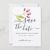 Modern minimalistische Floral Wedding bespaart dat Kaart (Voorkant)