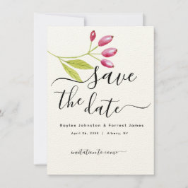 Modern minimalistische Floral Wedding bespaart dat Kaart
