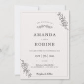 Modern minimalistische Floral Wedding Kaart (Voorkant)