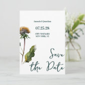 Modern minimalistische Floral Wedding Save the Dat Kaart (Staand voorkant)