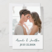 Modern minimalistische Floral Wedding Save the Dat Kaart (Achterkant)