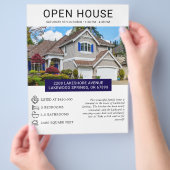 Modern Minimalistische Flyer voor Open Huizen in V (Hand)