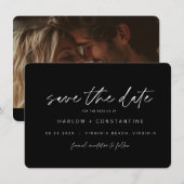 Modern minimalistische foto save the date kaart (Voorkant / Achterkant)