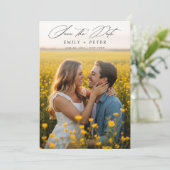 Modern Minimalistische Foto Save the Date Kaart (Staand voorkant)