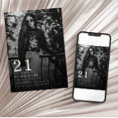 Modern & Minimalistische Foto Zwart | Witte Verjaa Kaart