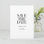Modern minimalistische fotobruiloft save the date (Staand voorkant)