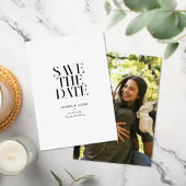 Modern minimalistische fotobruiloft save the date