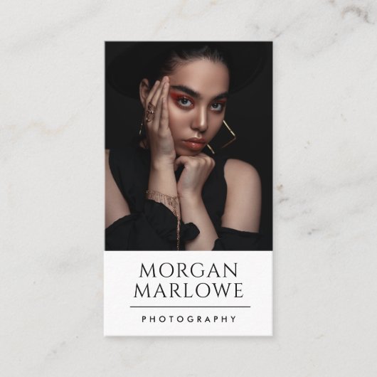 Modern minimalistische fotograaf visitekaartje (Voorkant)