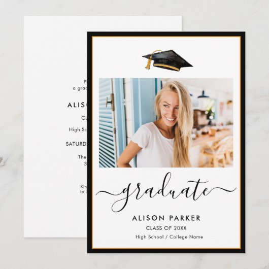 Modern minimalistische fotograafpartij kaart (Voorkant / Achterkant)