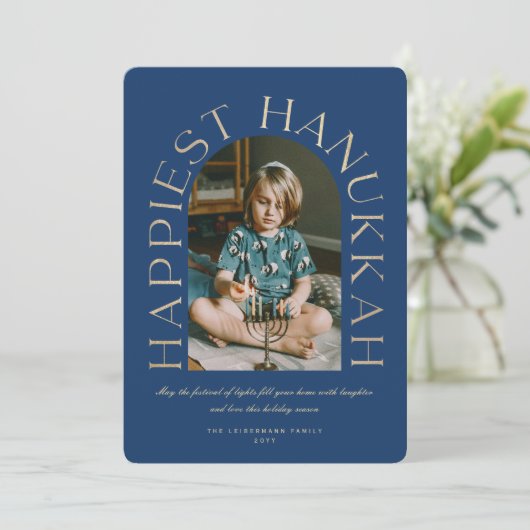 Modern minimalistische gelukkigste Hanukkah Arc-fo (Staand voorkant)