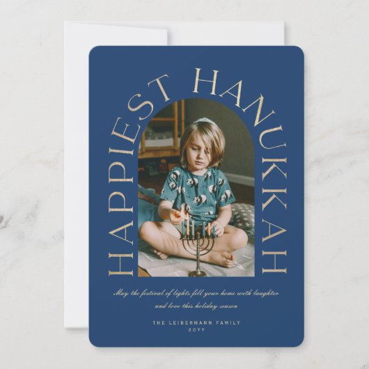 Modern minimalistische gelukkigste Hanukkah Arc-fo (Voorkant)