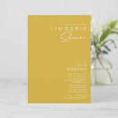 Modern minimalistische Gold Lingerie Shower-uitnod Kaart (Staand voorkant)