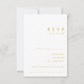 Modern minimalistische Gold Song Request RSVP-kaar RSVP Kaartje (Voorkant)