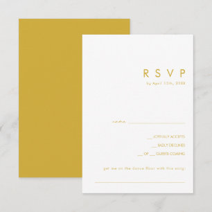 Modern minimalistische Gold Song Request RSVP-kaar RSVP Kaartje