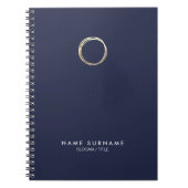 Modern minimalistische goudcirkel, Midnight Blue S Notitieboek (Voorkant)