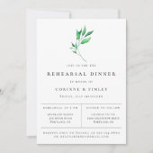 Modern minimalistische Greenery Rehearsal Dinner Aankondiging (Voorkant)
