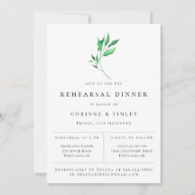 Modern minimalistische Greenery Rehearsal Dinner