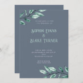 Modern minimalistische grijze bruiloft kaart (Voorkant / Achterkant)