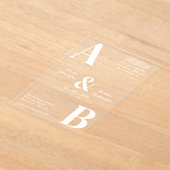 Modern Minimalistische Grijze en Witte Islamitisch Acryl Uitnodigingen (Laagn)