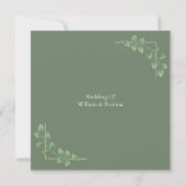 Modern minimalistische groene foto trouwkaart  save the date (Achterkant)