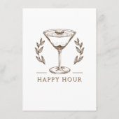 Modern Minimalistische Happy Hour Bar Restaurant  Menu (Achterkant)