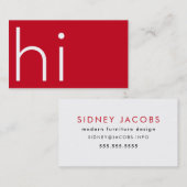 Modern minimalistische HI - mijn naam is design - Visitekaartje (Voorkant / Achterkant)