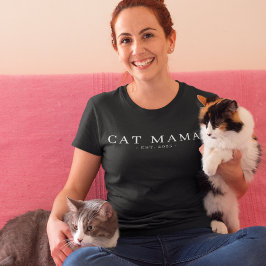 Modern Minimalistische Kat Mama Oprichtingsdatum Tri-Blend Shirt
