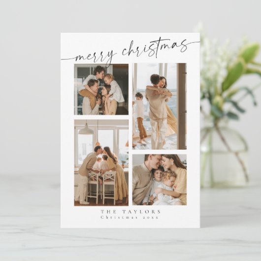 Modern minimalistische kerstkaart (Staand voorkant)