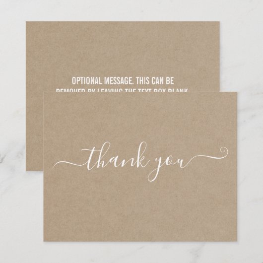 Modern minimalistische Kraft - Hartelijk dank Kaart (Voorkant / Achterkant)