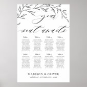Modern minimalistische Laurel Wedding Seating Char Poster (Voorkant)