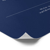Modern minimalistische marine Blue Silver Oh Snap  Poster (Hoek)