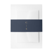 Modern minimalistische marineblauw goud uitnodigingen wikkel (Voorkant Voorbeeld)