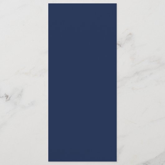 Modern minimalistische marineblauw, zilver-bruilof menu (Achterkant)