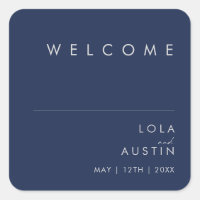 Modern minimalistische marineblauw, zilveren bruil