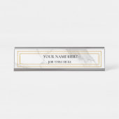 Modern minimalistische marmer Custom Desk Bureau Naambordje (Voorkant)