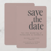 Modern minimalistische mosterdbuidel save the date (Voorkant / Achterkant)