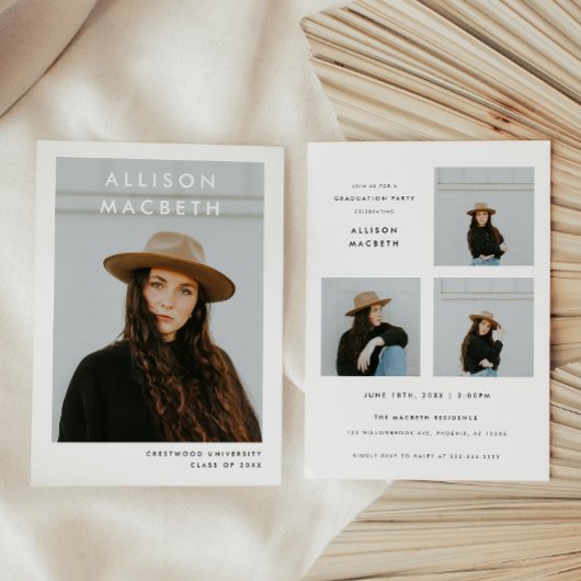 Modern & Minimalistische Multi Foto Afstuderen Kaart