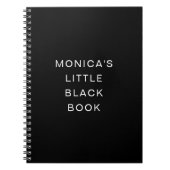 Modern Minimalistische Naam Kleine Zwart Notitieboek (Voorkant)